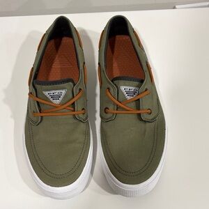 Men's Olive Canvas Boat Shoes